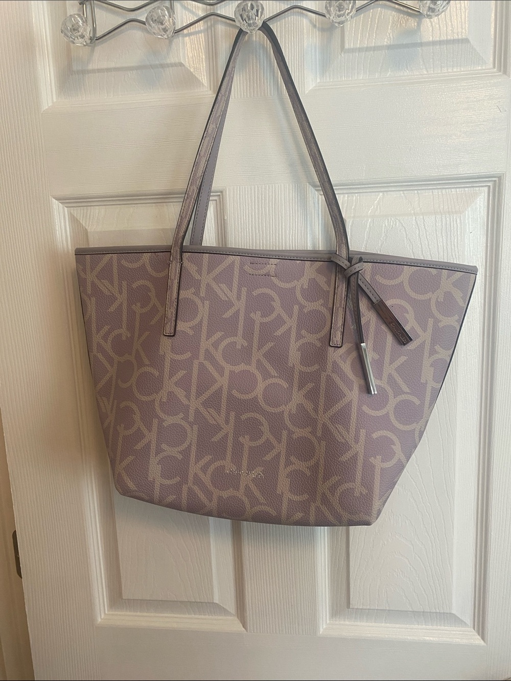 Calvin Klein Lilac Monogram Canvas Tote